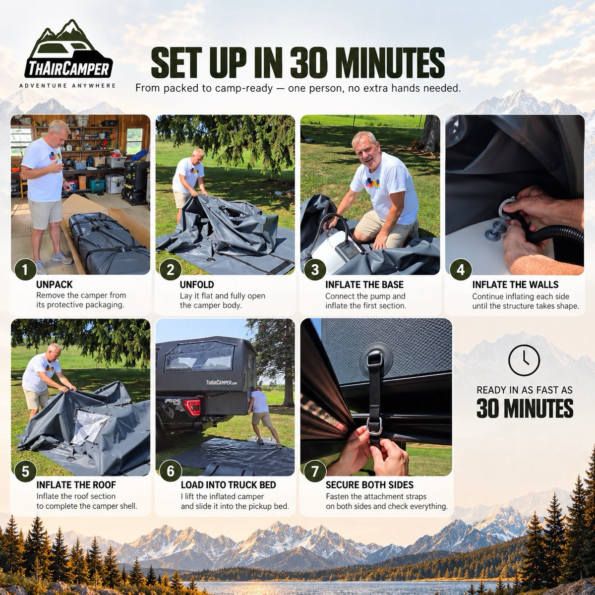 Inflatable Pickup Truck Camper
