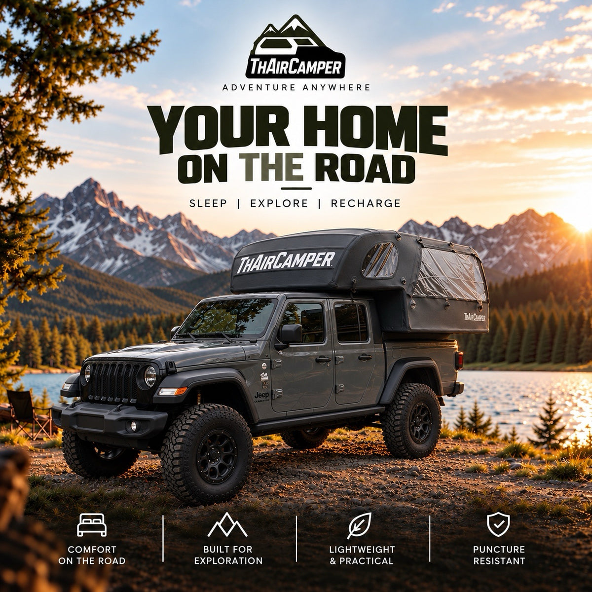 Inflatable Pickup Truck Camper
